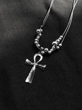 Cross Leather Strap Necklace