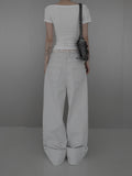 Mobel Snap Roll-up Cotton Pants