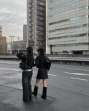 [A/M] Khama Black Denim Washing Wide Pants