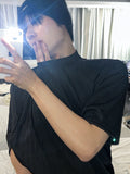 Pleated overfit short sleeve tee