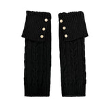 Wooden Button Cable Knit Leg Warmers