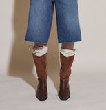 two-tone combi middle boots