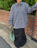 [unisex] Tend Check Over Long Sleeve Shirt