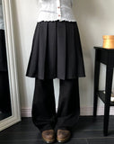 Belle pleated back banding midi skirt
