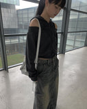 Kerum Washed Long Denim Skirt