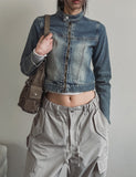 chade span biker denim jacket