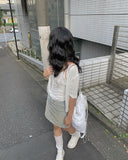 Kiyo Light Blue Mini Skirt