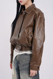 Northway washed leather collar jumper