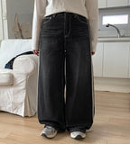 Lotney Line Denim Wide Pants