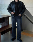 Fade leather jacket