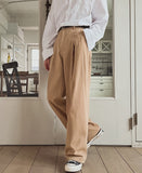 Neji two-tuck wide pants