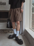 Elbow Belt Cotton Half Slacks