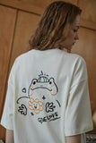 Frog Pop Embroidery Short Sleeve T-shirt
