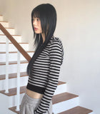 Odell Stripe Burton Cropped Hooded T-Shirt
