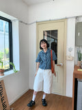 Deduce Snap Button Balloon Bermuda Pants