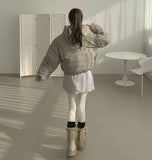 Suede Platform Sole Middle Walker Folding Sheepskin Boots