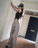 Dyoka Diagonal Track Nylon 2Way Wide Pants