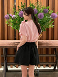 Lovell Ribbon Tie Shirring Blouse