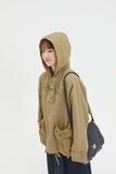 [BAONHAUS] Kuninged ribbon pocket cotton hood jacket