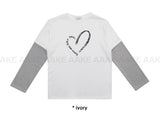 (Brushed) HEART LAYERED LONG-SLEEVE
