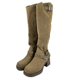 Roy Nubbuck Cow Long Boots
