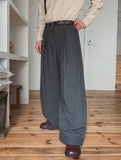 Column Deep Pintuck Wide Slacks