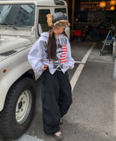 Land Stars and Stripes Two-Way Semi-Crop Hooded Zip-Up