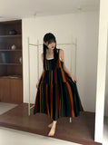 Horner Hippie Bohemian Striped Sleeveless Long One Piece
