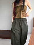 Bens rustling nylon slits wide two-way jogger pants