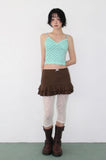 PUNCHING FRILL MINI SKIRT
