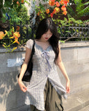 Tifo Shirred Puff Check One Piece