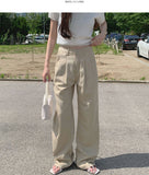 Gently Pintuck Summer Banding Long Wide Cotton Pants