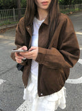 Camu Suede Slit Blouson Jacket