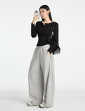 W Basic Side Pintuck Wide Balloon Sweatpants
