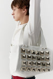 oversize studded shoulder bag