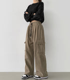Corduroy Balloon Fit Wide Banding Training Pants
