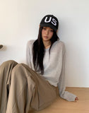 Pramer Basic V-neck Loose Fit Long Sleeve Knit