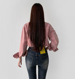 Vintage Washing Pocket Crop Denim Jacket