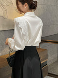 Crea Lace Collar Puff Blouse