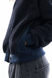 Shearling boucle zip-up blouson