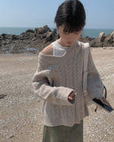 Mora cable long V knit