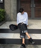 Striped cropped coverall