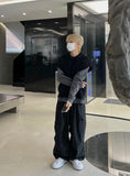Overhole Hooded Neck Knit Vest