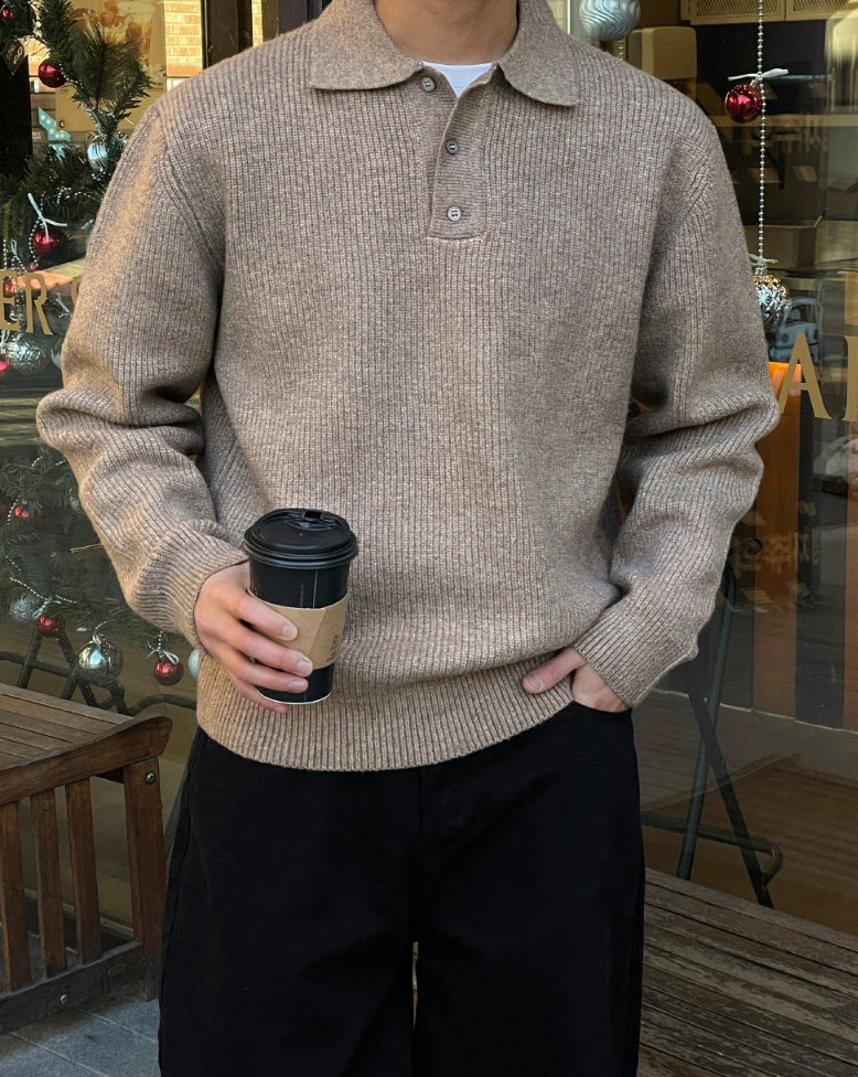 【MODERNIF】Libert Cash Collar Knit modernif (モダンイフ) - リバートキャシーカラーニット