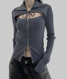 Hoollet Two-Tone Bolero Knitwear