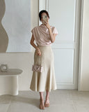Blooming Half Drape Span T-Blouse