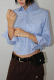 BREEZY STRIPE CROP SHIRT