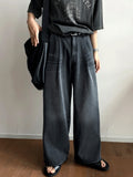 Pintuck Over Wide Denim