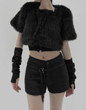 Fox short sleeve fur jacket