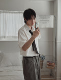 [Plan/1+1] Print Basic Short Sleeve Shirt
